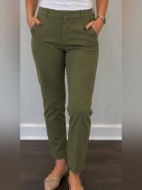 Old Navy High-Rise Pixie Ankle Pants Olive Green Size 16 Never Fade Stretch